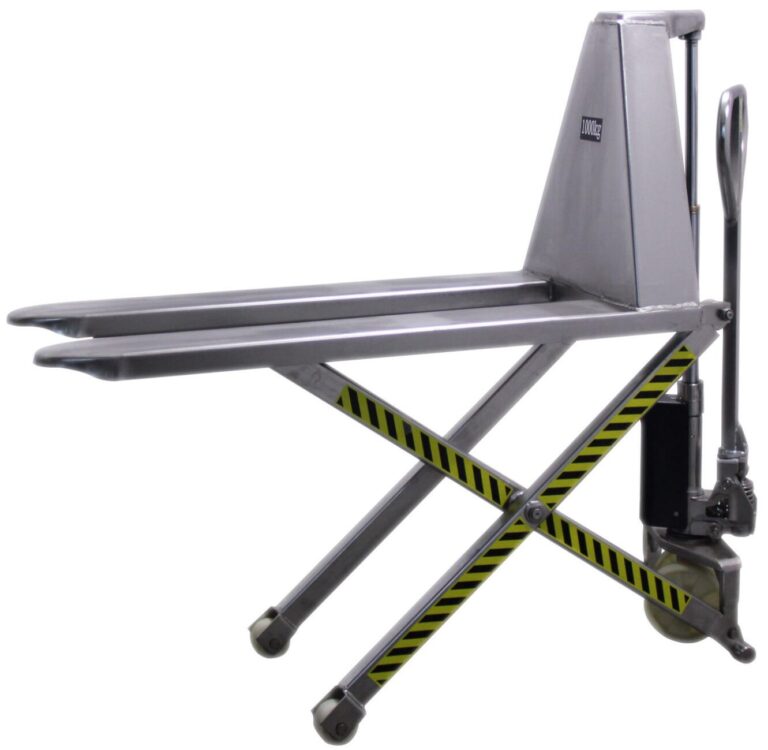 Ручная гидравлическая тележка (рохля) Tisel Technics TZX10 INOX (ножничная, нержавеющая сталь)